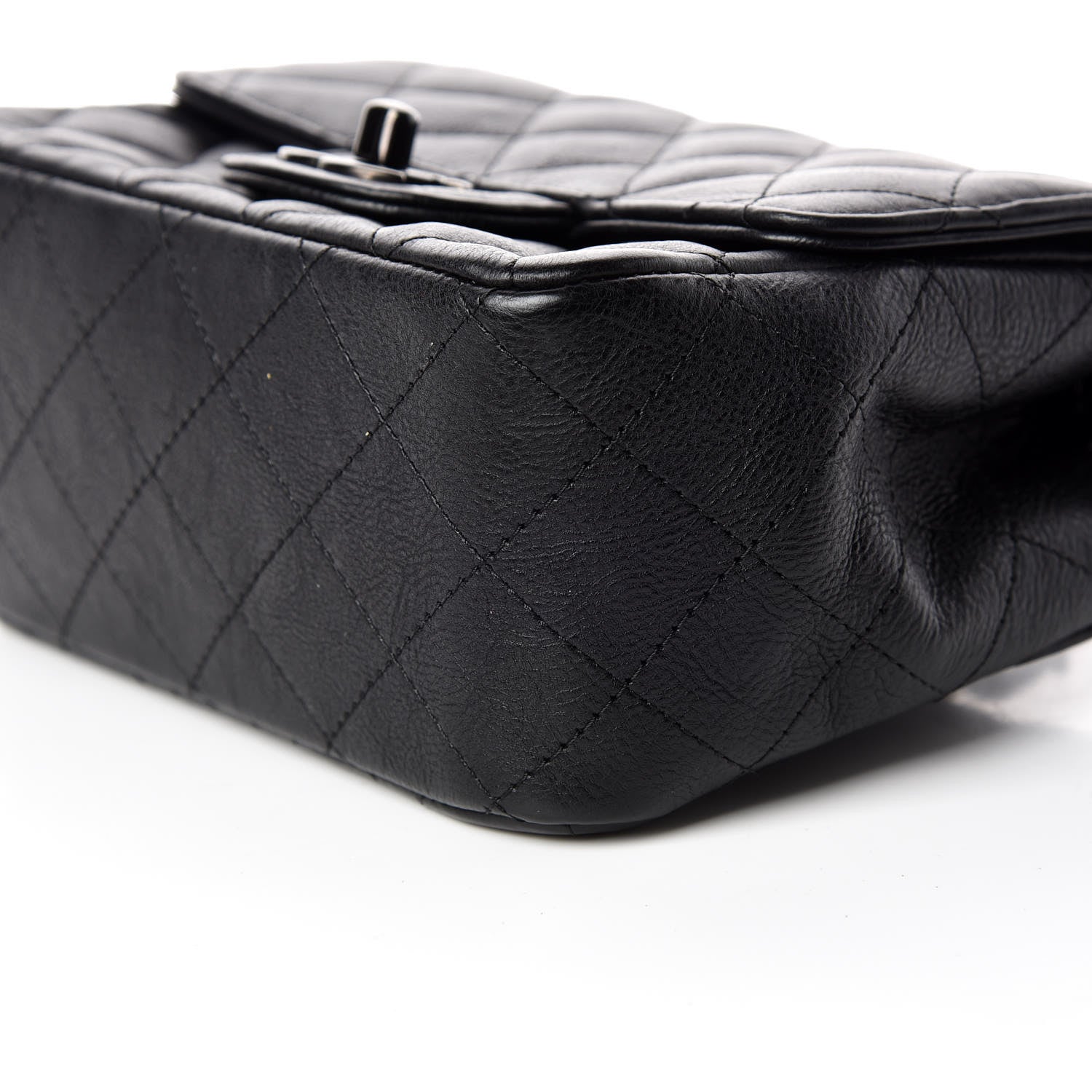 Chanel Crumpled Calfskin Quilted Mini Square Flap So Black 6 of 10