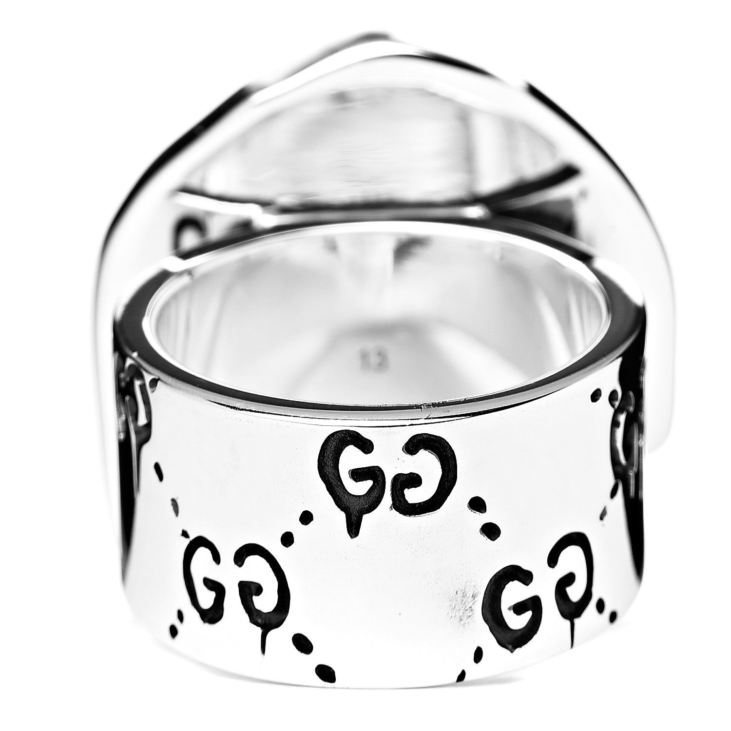 Gucci Sterling Silver GucciGhost Hamlet Skull Ring 53 6.25 4 of 7