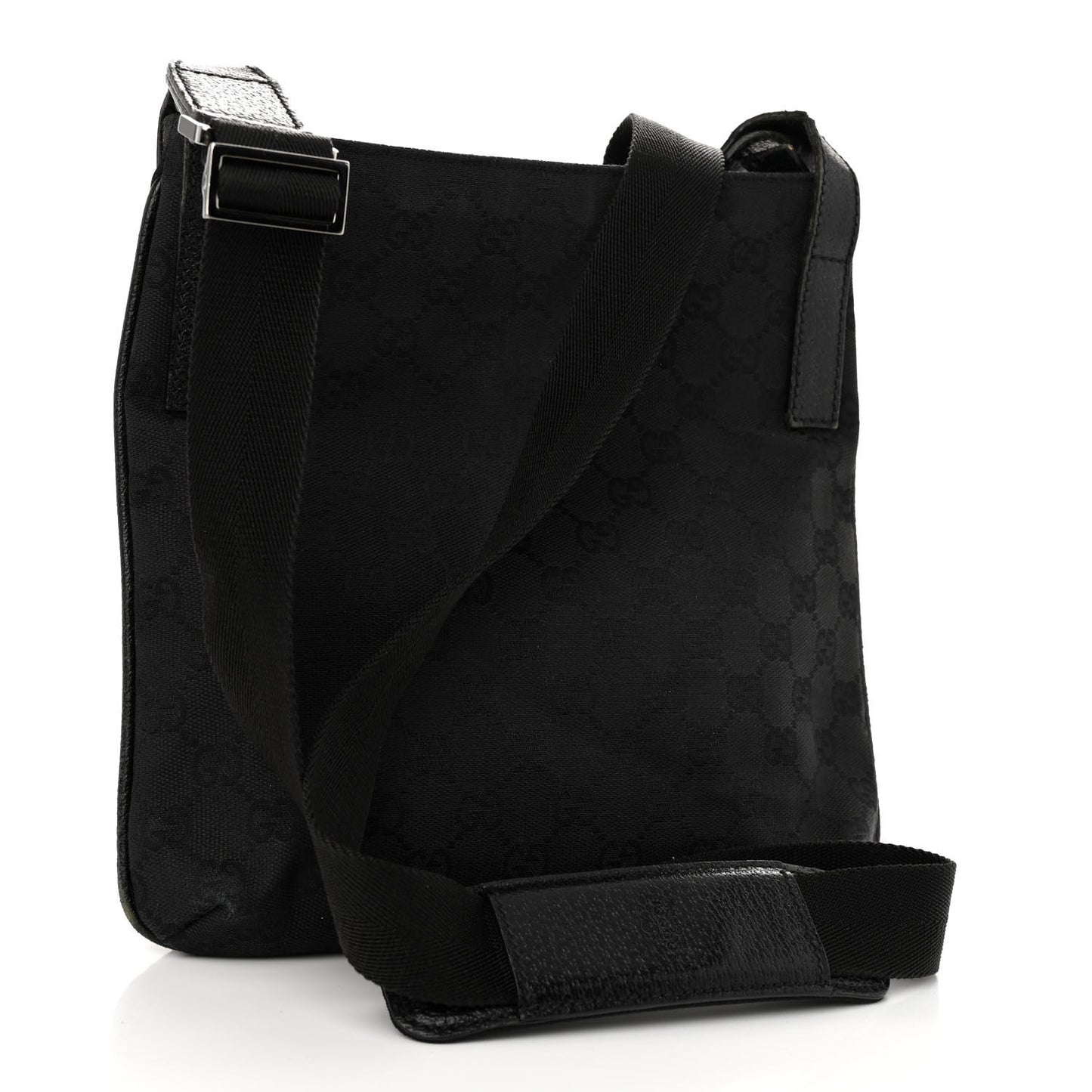 Monogram Flat Messenger Bag Black