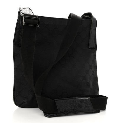 Gucci Monogram Flat Messenger Bag Black 3 of 11