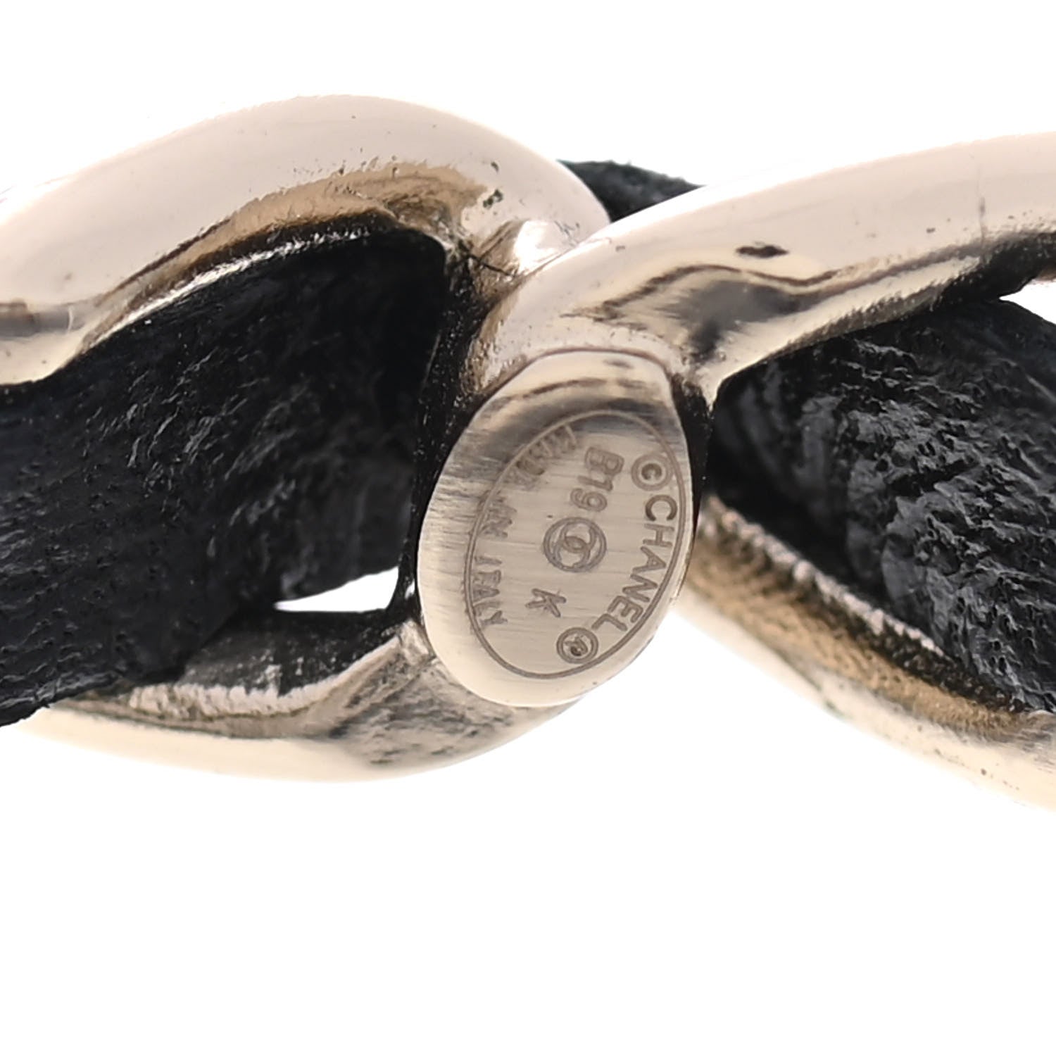 Chanel Lambskin Pearl More Is More CC Chain Hoop Earrings Gold Black 4 of 4