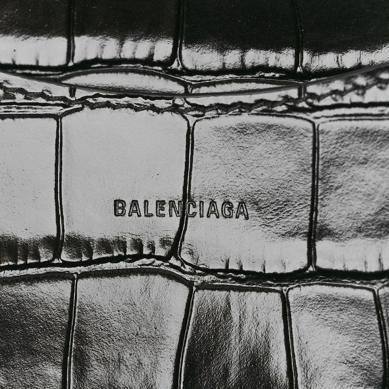Balenciaga Shiny Supple Calfskin Crocodile Embossed Brass Hardware Neo Classic City Black 6 of 10