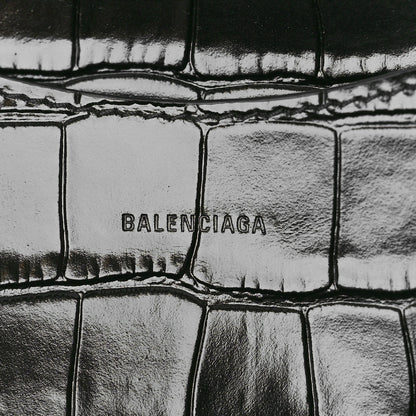 Balenciaga Shiny Supple Calfskin Crocodile Embossed Brass Hardware Neo Classic City Black 6 of 10