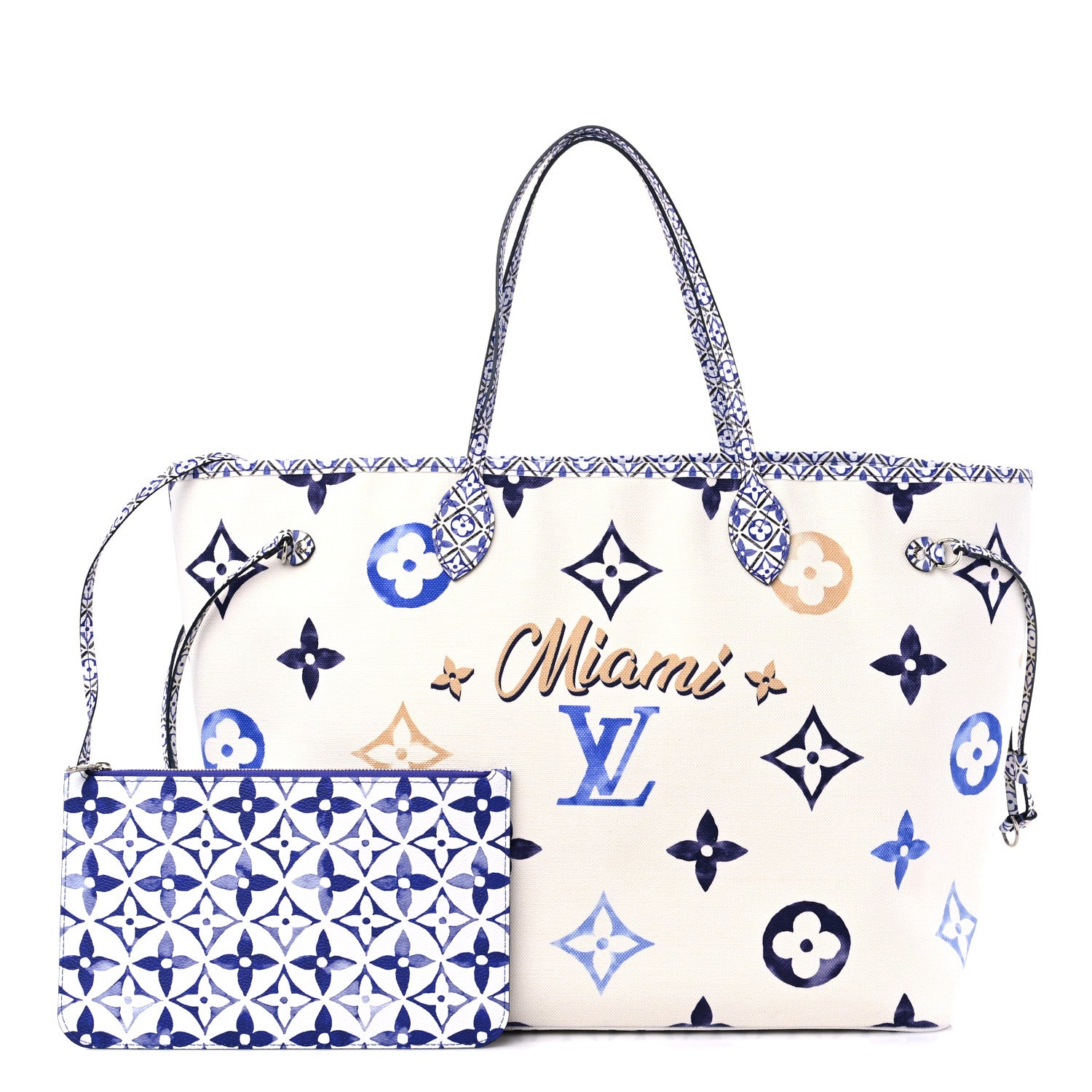 LOUIS VUITTON Monogram Canvas By The Pool Miami 2.0 Neverfull GM in the color Blue by FASHIONPHILE