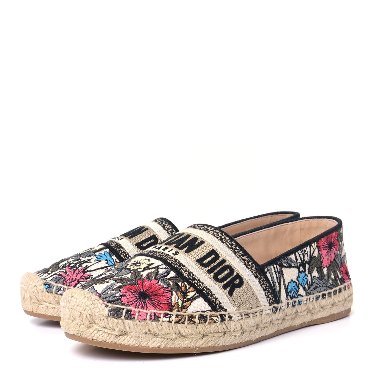 Christian Dior Embroidered Mille Fleurs Granville Espadrille 37.5 Multicolor 4 of 11