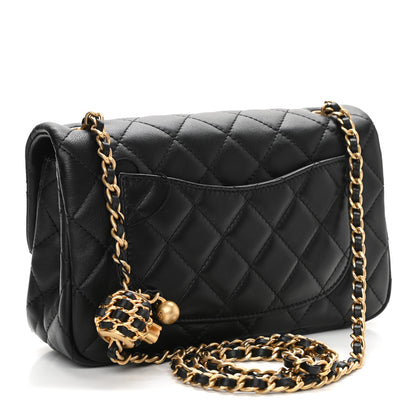 Chanel Lambskin Quilted Mini Rectangular Pearl Crush Flap Black 3 of 13