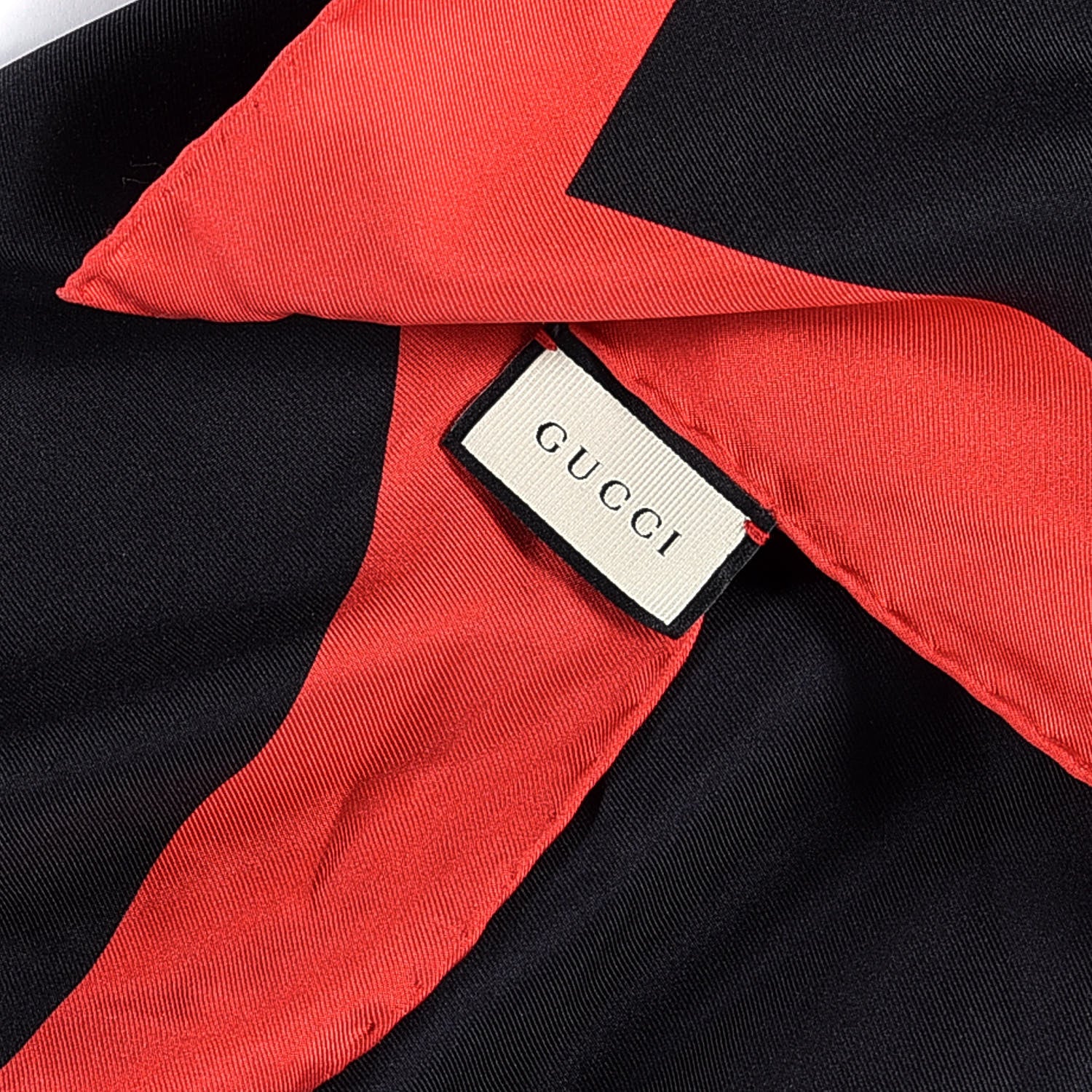 Gucci Silk Coco Capitan Logo Scarf Black 2 of 5