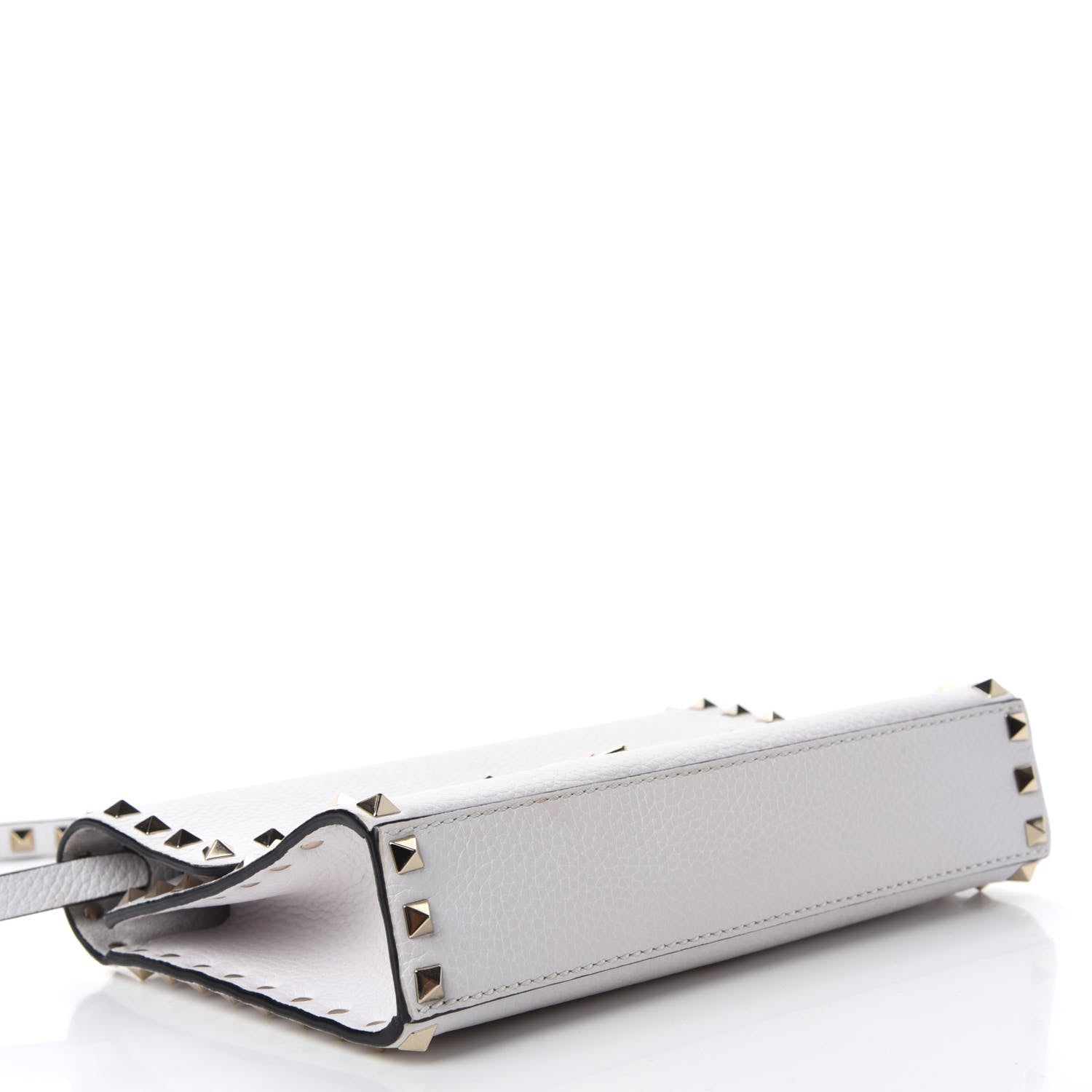 Valentino Garavani Pebbled Calfskin Medium Rockstud Flip Lock Crossbody Bag White 4 of 9