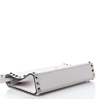 Valentino Garavani Pebbled Calfskin Medium Rockstud Flip Lock Crossbody Bag White 4 of 9