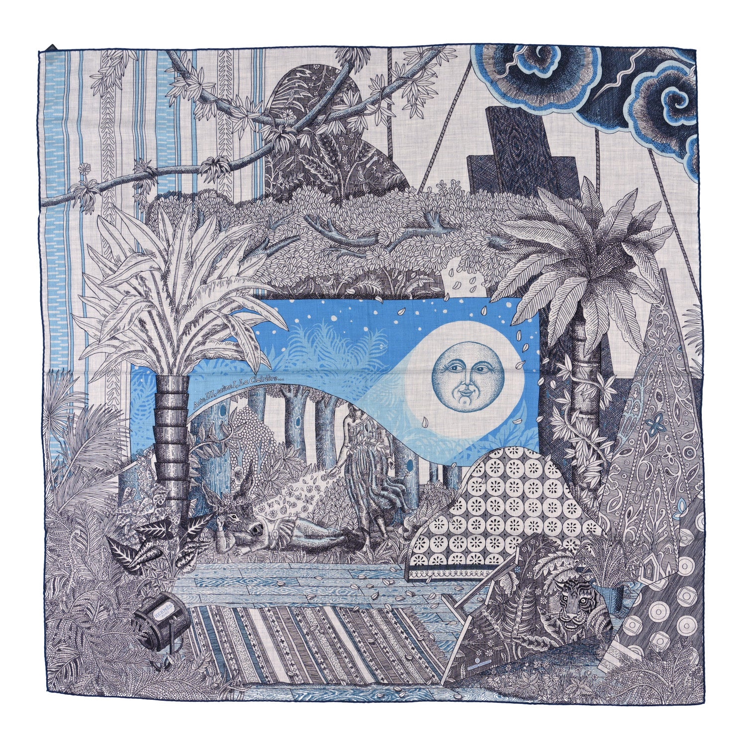 Hermes Silk Act III Scene I La Clairiere 140 Gris Chine Ciel Anthracite 1 of 3