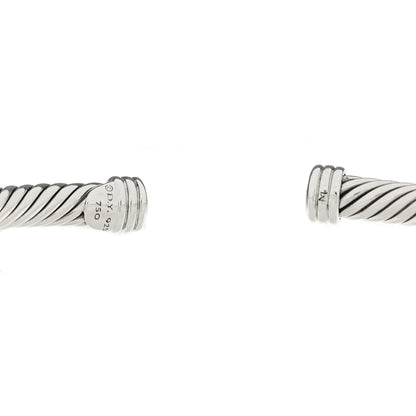 David Yurman Sterling Silver 18K Yellow Gold Green Onyx Iolite 4mm Cable Renaissance Cuff Bracelet 3 of 3