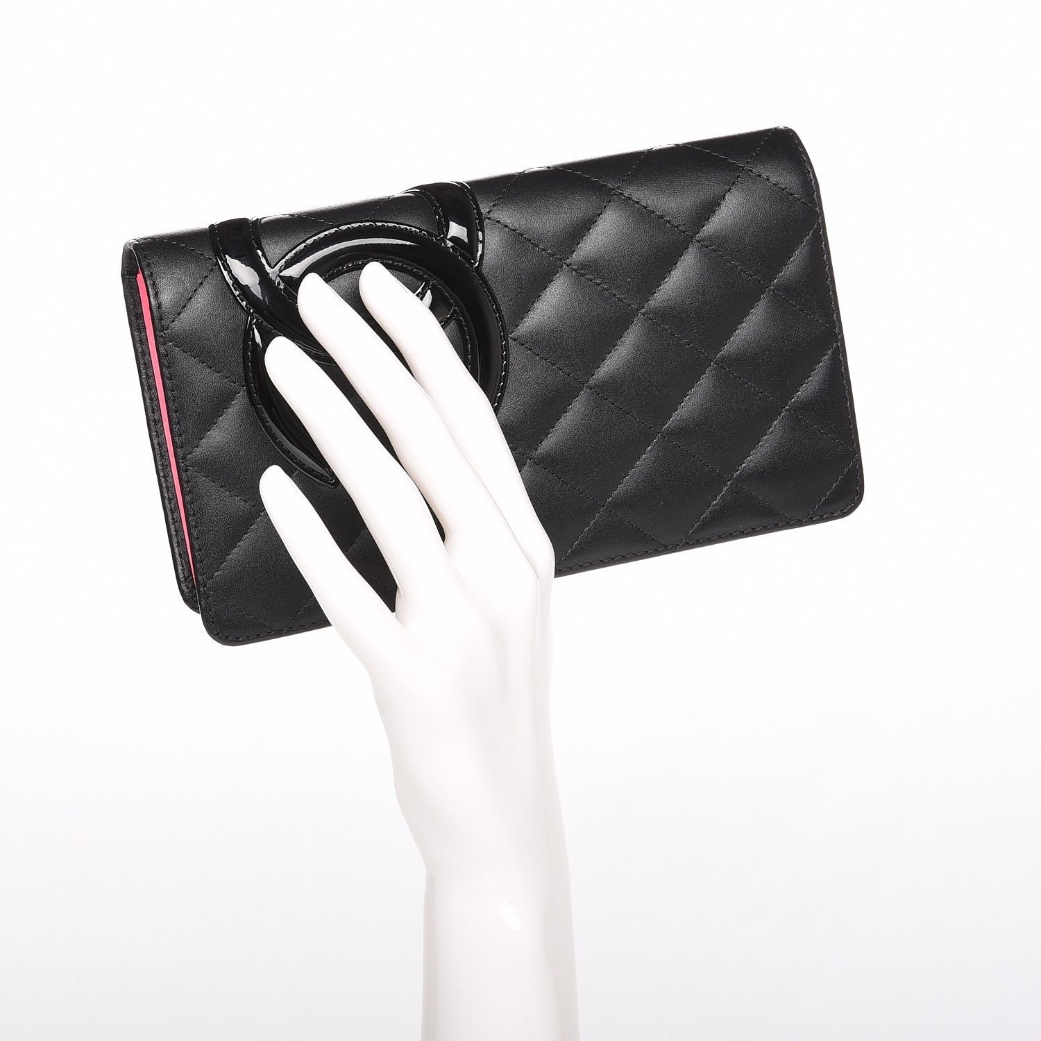 Chanel Calfskin Quilted Cambon Yen Wallet Black 2 of 8
