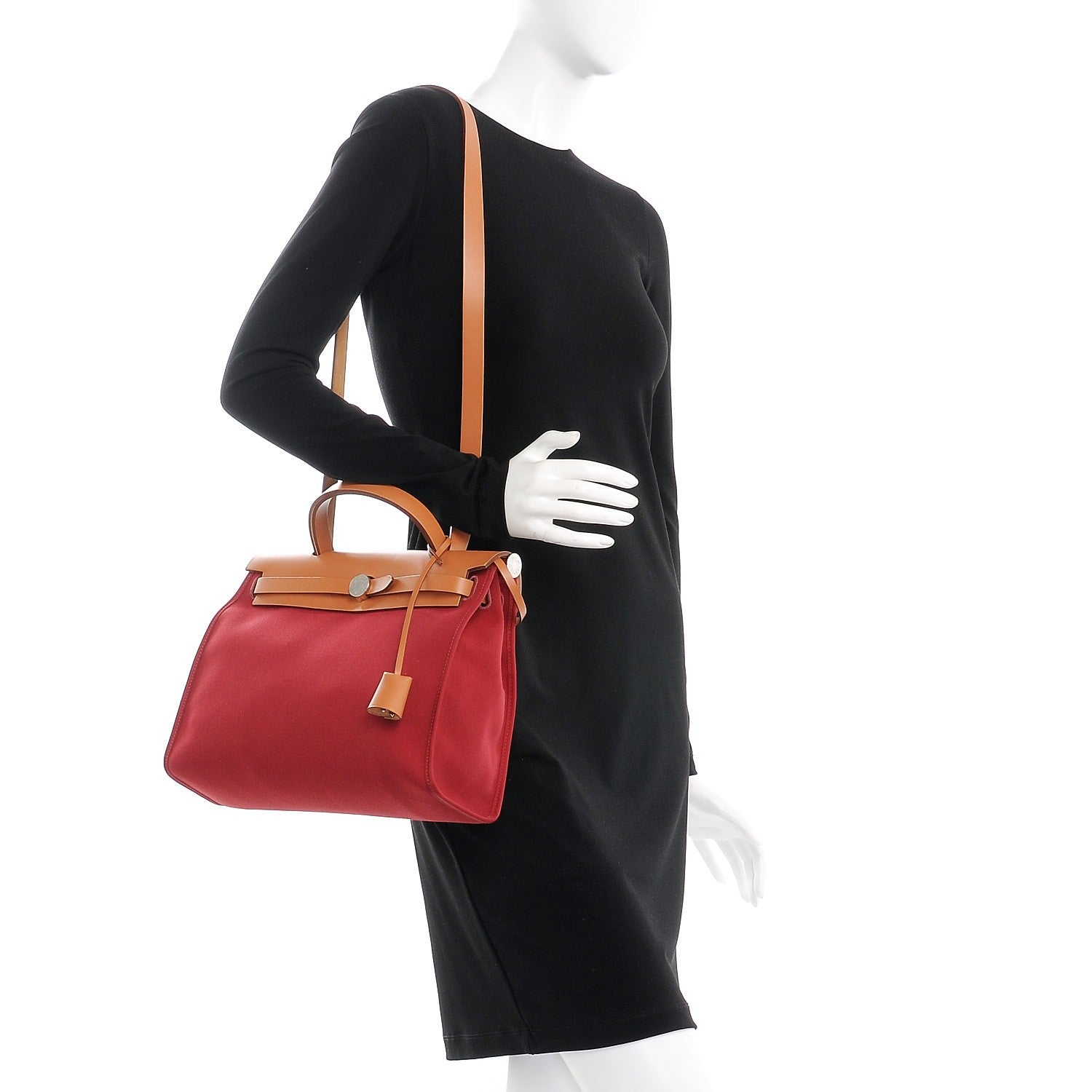 Hermes Vache Hunter Toile Herbag Zip 31 PM Rubis 2 of 11