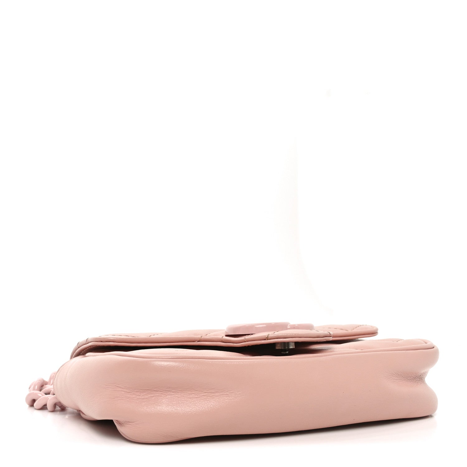 Gucci Calfskin Matelasse Monochrome GG Marmont Chain Belt Bag Perfect Pink 4 of 10