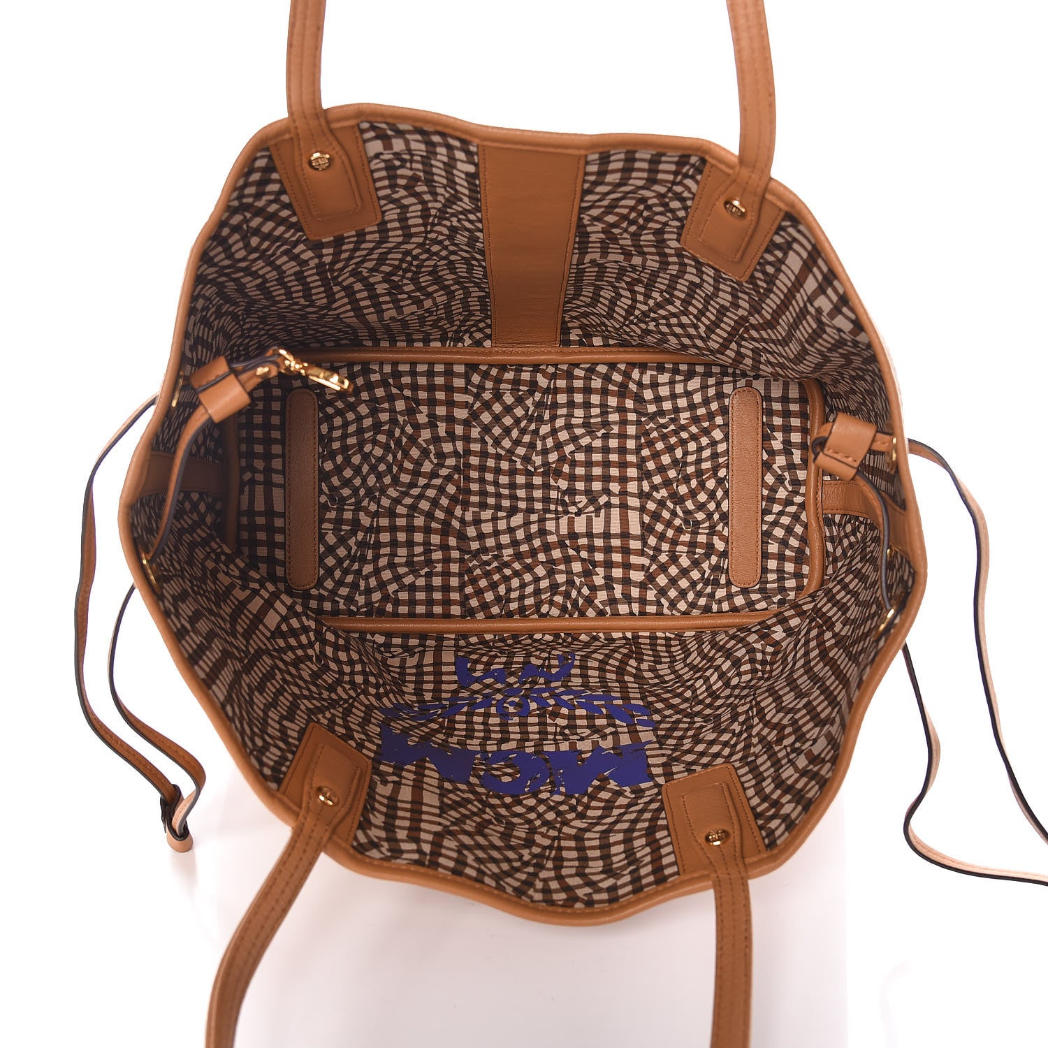 MCM Visetos Medium Liz Reversible Shopper Tote Cognac 9 of 14