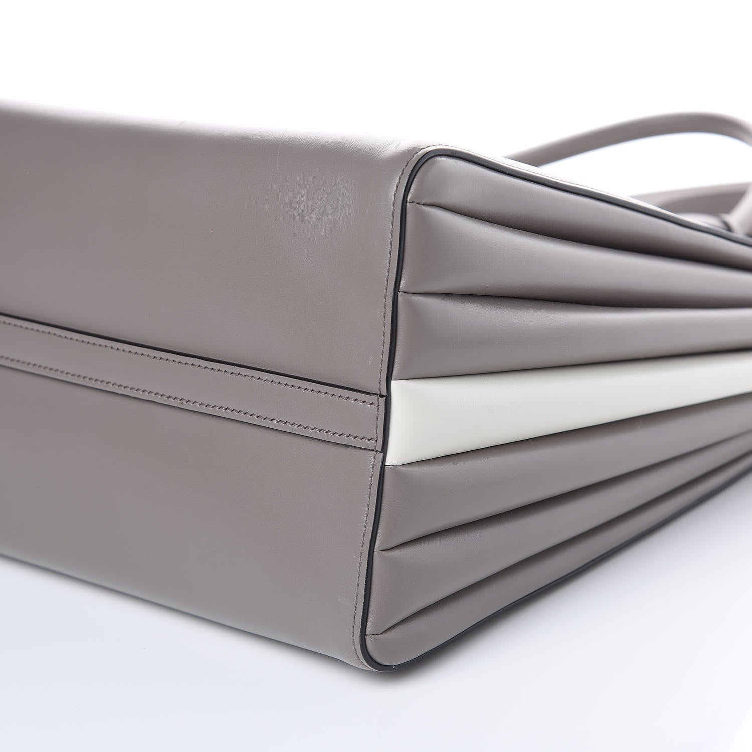 Prada City Calfskin Bibliotheque XL Tote Argilla Talco 8 of 9