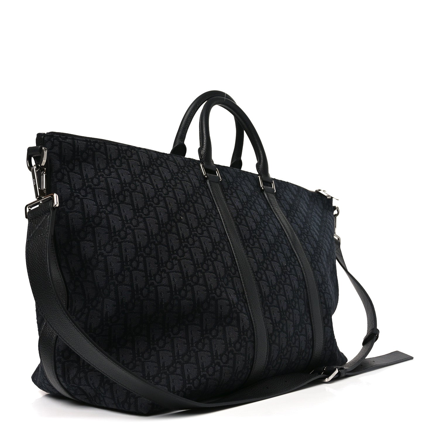 Christian Dior Maxi Oblique Jacquard Weekender 40 Black 3 of 10