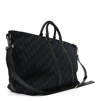 Christian Dior Maxi Oblique Jacquard Weekender 40 Black 3 of 10