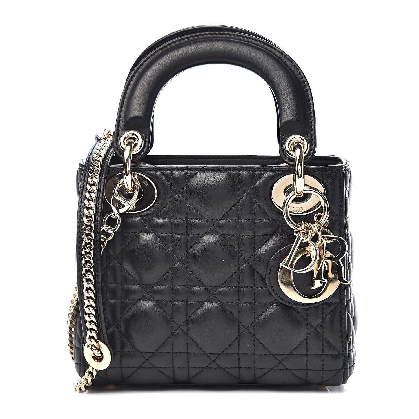Lambskin Cannage Mini Lady Dior Black