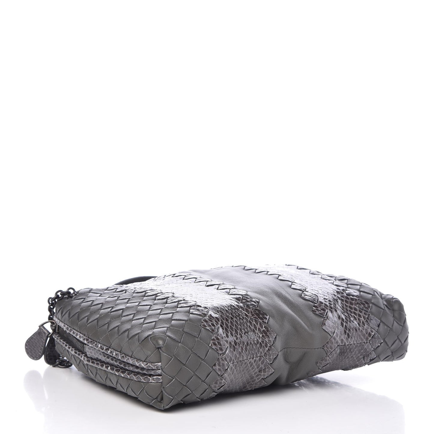 Nappa Intrecciato Ayers Crossbody Pillow Messenger Light Grey