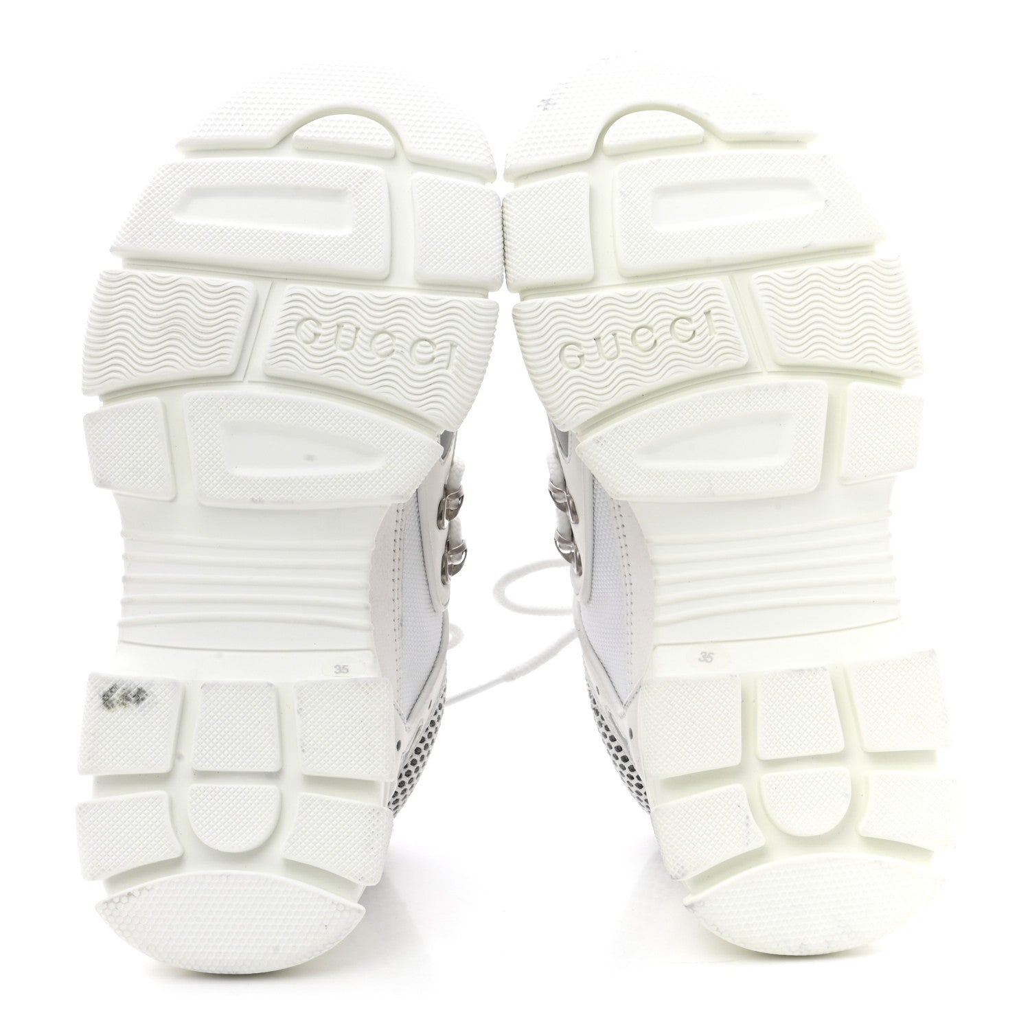 Gucci X SEGA Mesh Calfskin Suede Womens Flashtrek Sneakers 35 Great White 5 of 9