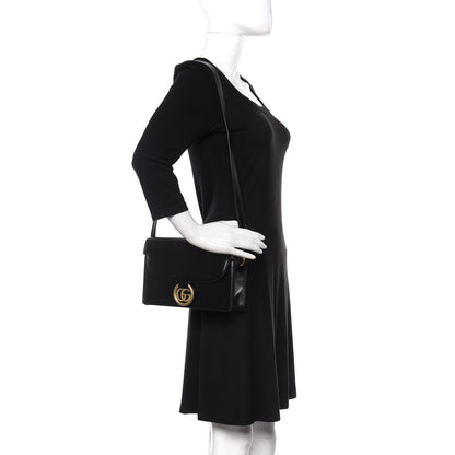 Gucci Textured Calfskin Small Torchon GG Ring Shoulder Bag Black 2 of 9