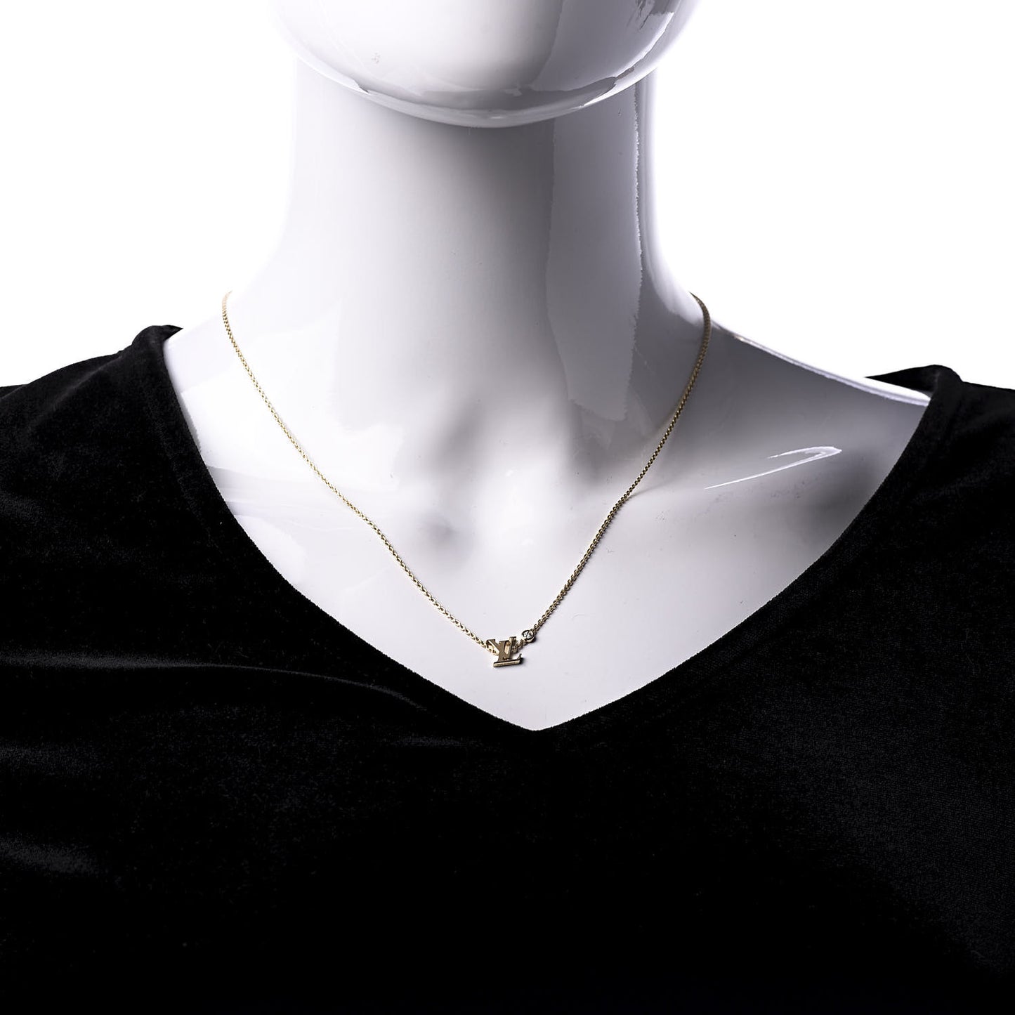 18K Yellow Gold Diamond Idylle Blossom LV Pendant Necklace
