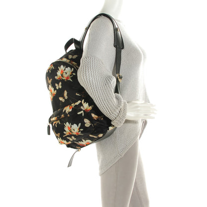 Givenchy Nylon Calfskin Magnolia and Moth Print Backpack Black 2 of 8
