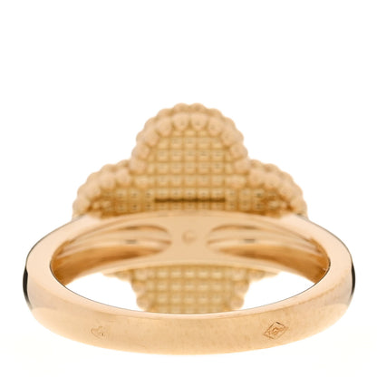 Van Cleef & Arpels 18K Yellow Gold Diamond Black Onyx Vintage Alhambra Ring 52 6 4 of 6