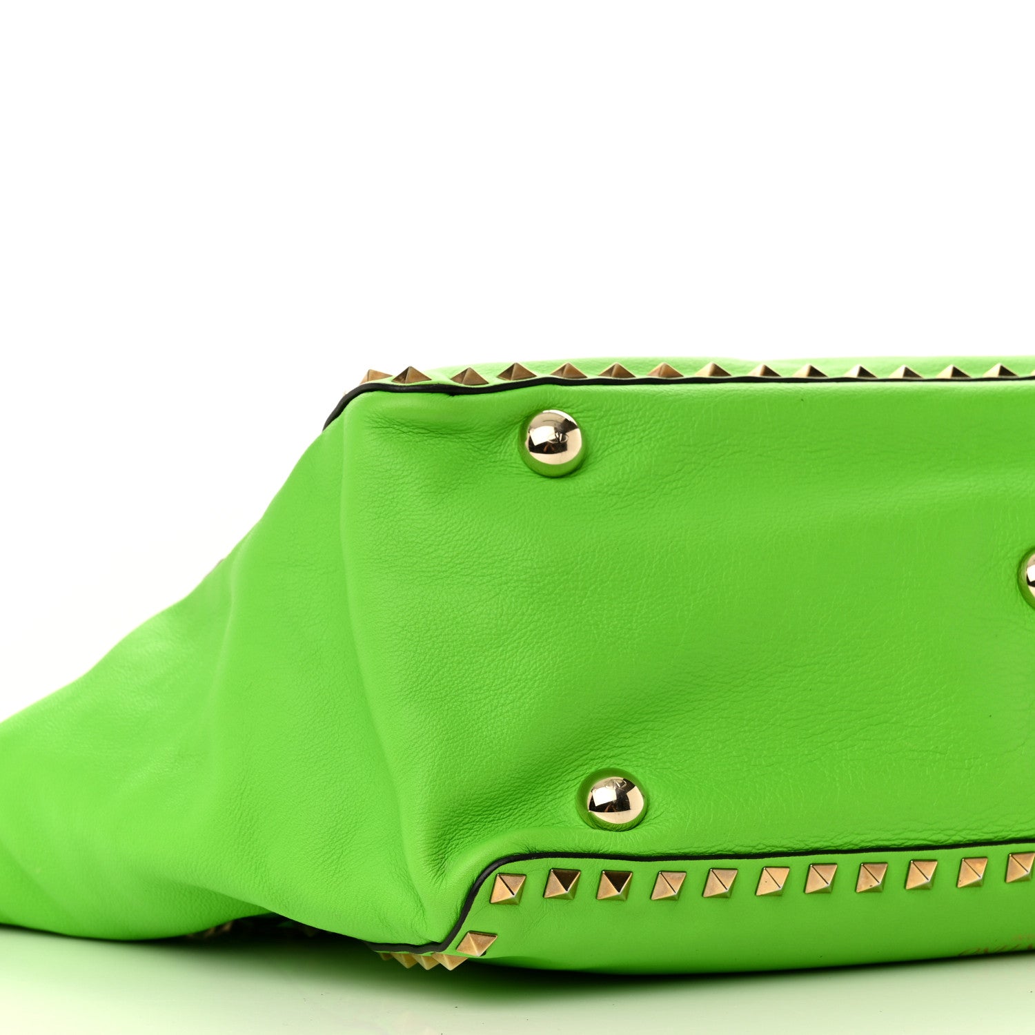 Valentino Garavani Vitello Medium Rockstud Tote Green Fluo 8 of 18