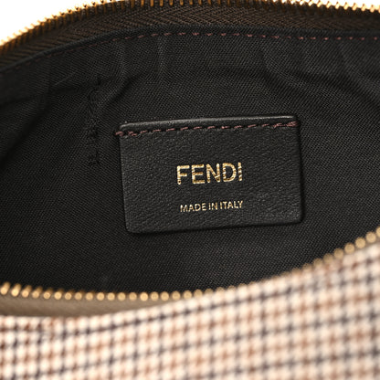 Fendi Wool Vitello Grace Small Houndstooth Small Fendigraphy Hobo Bag Beige Ebano 6 of 12