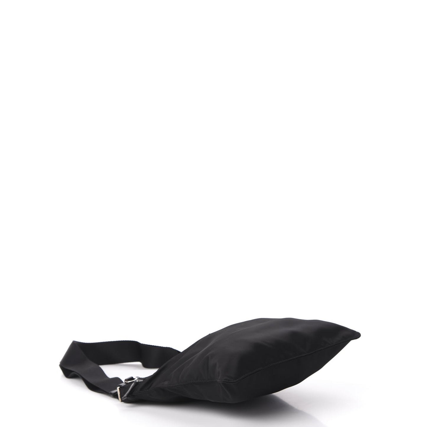 Nylon Flat Messenger Bag Black