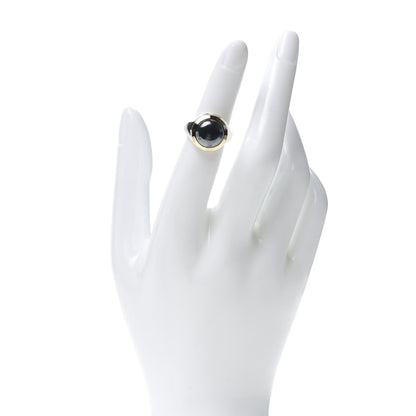 Tiffany Sterling Silver 18K Yellow Gold Hematite Ring 48 4.5 4 of 14