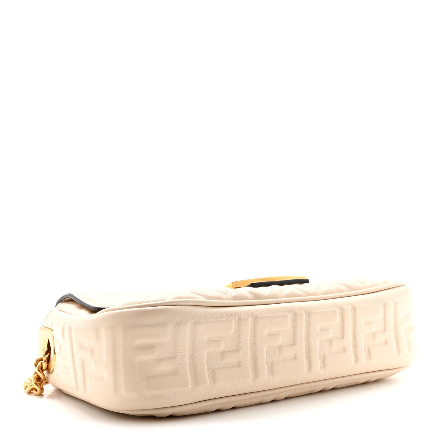 Nappa Small FF Embossed Midi Chain Baguette Camelia