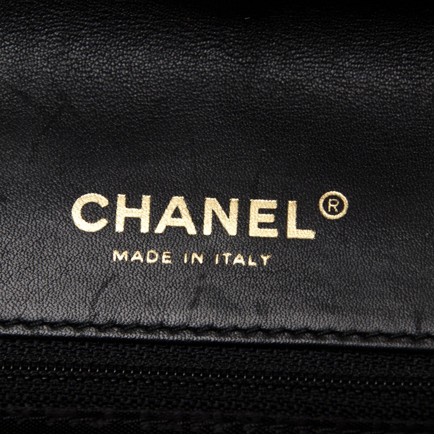 Calfskin Vertical Quilted Single Flap Black
