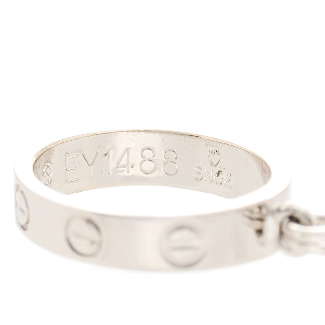 Cartier 18K White Gold LOVE Ring Charm 4 of 6