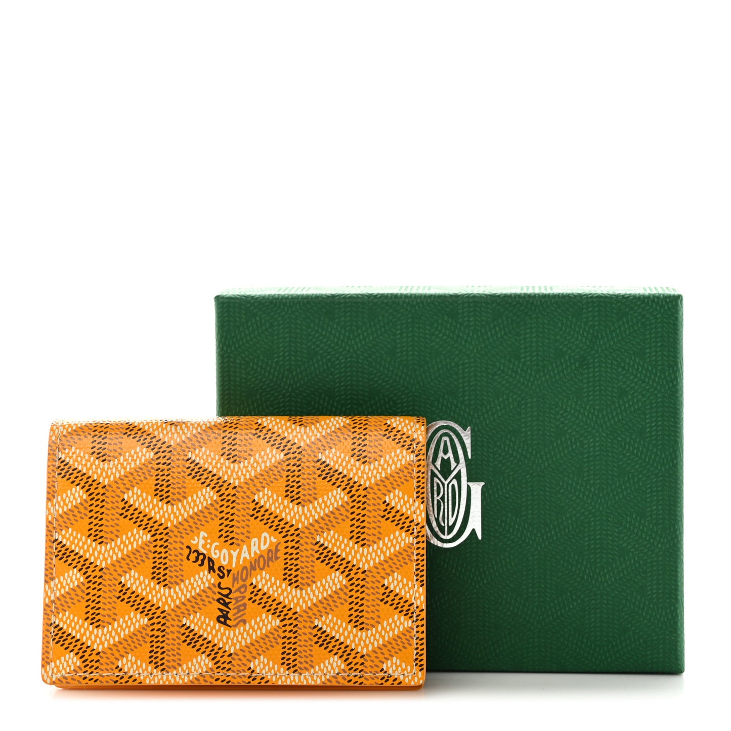 Goyardine Business Card Holder Yellow