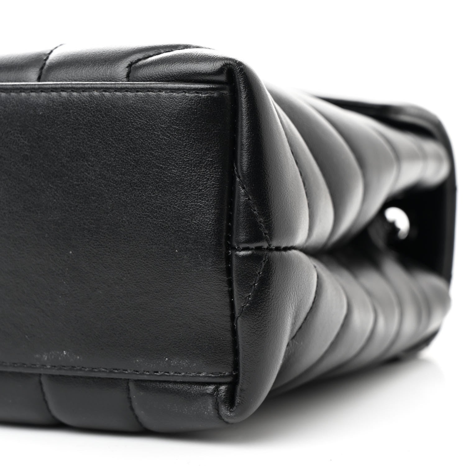 Saint Laurent Calfskin Y Quilted Monogram Monochrome Small Loulou Chain Satchel Black 11 of 12