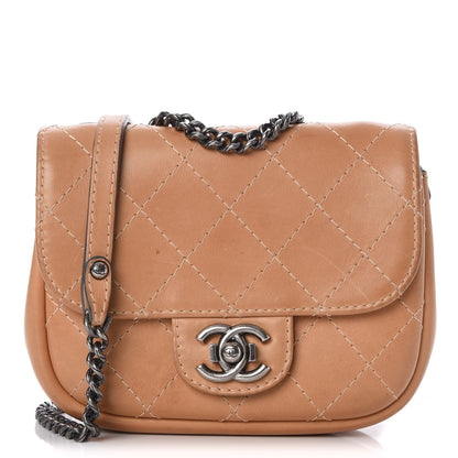 Chanel Calfskin Stitch Small Messenger Flap Beige 1 of 8