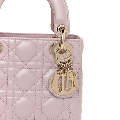 Christian Dior Metallic Lambskin Cannage Mini Lady Dior Lotus 8 of 10