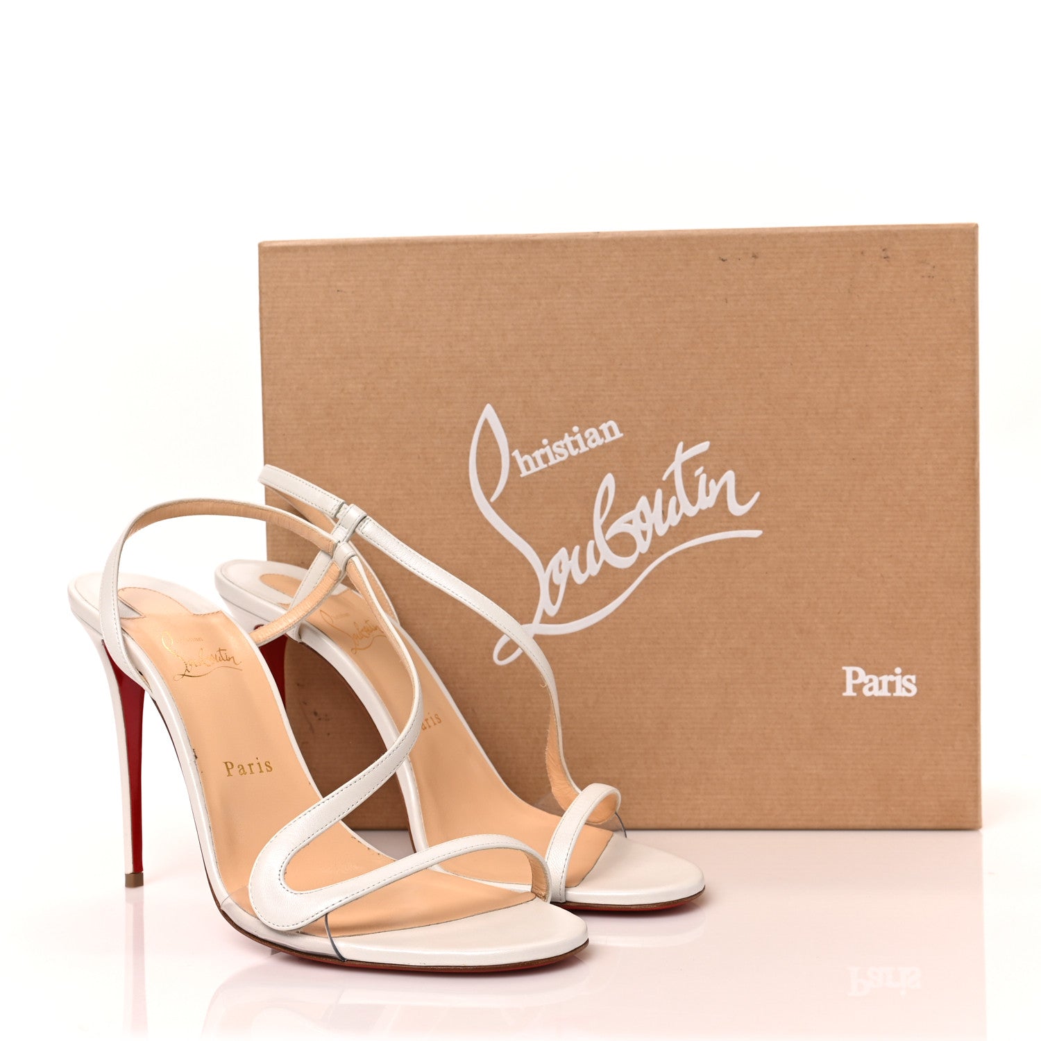 Christian Louboutin Nappa Rosalie 100 Sandals 41.5 Bianco 8 of 8