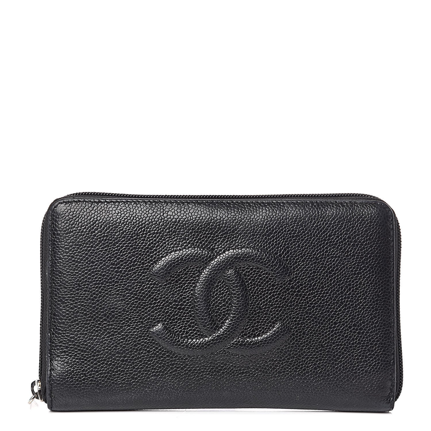 Chanel Caviar Large Timeless CC Zip Around Organizer Wallet Black 1 of 14