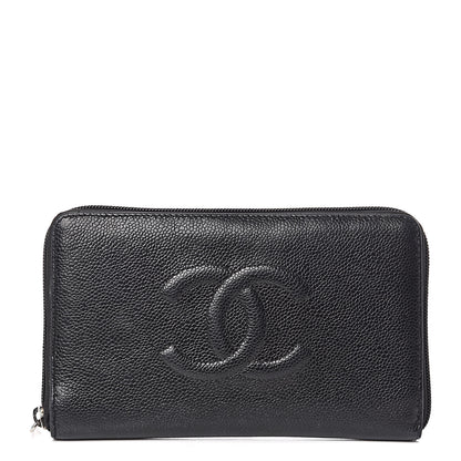 Chanel Caviar Large Timeless CC Zip Around Organizer Wallet Black 1 of 14
