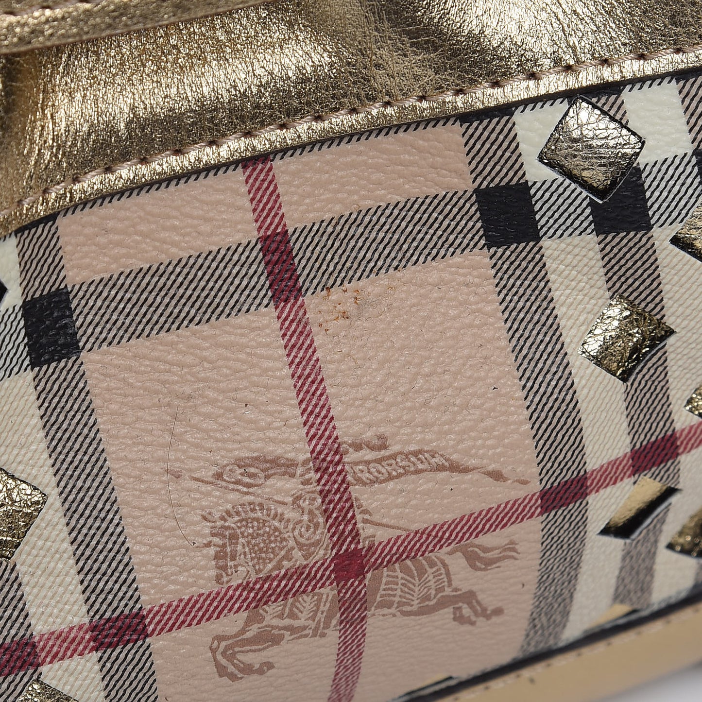 Haymarket Check Drawstring Claudia Bag Gold