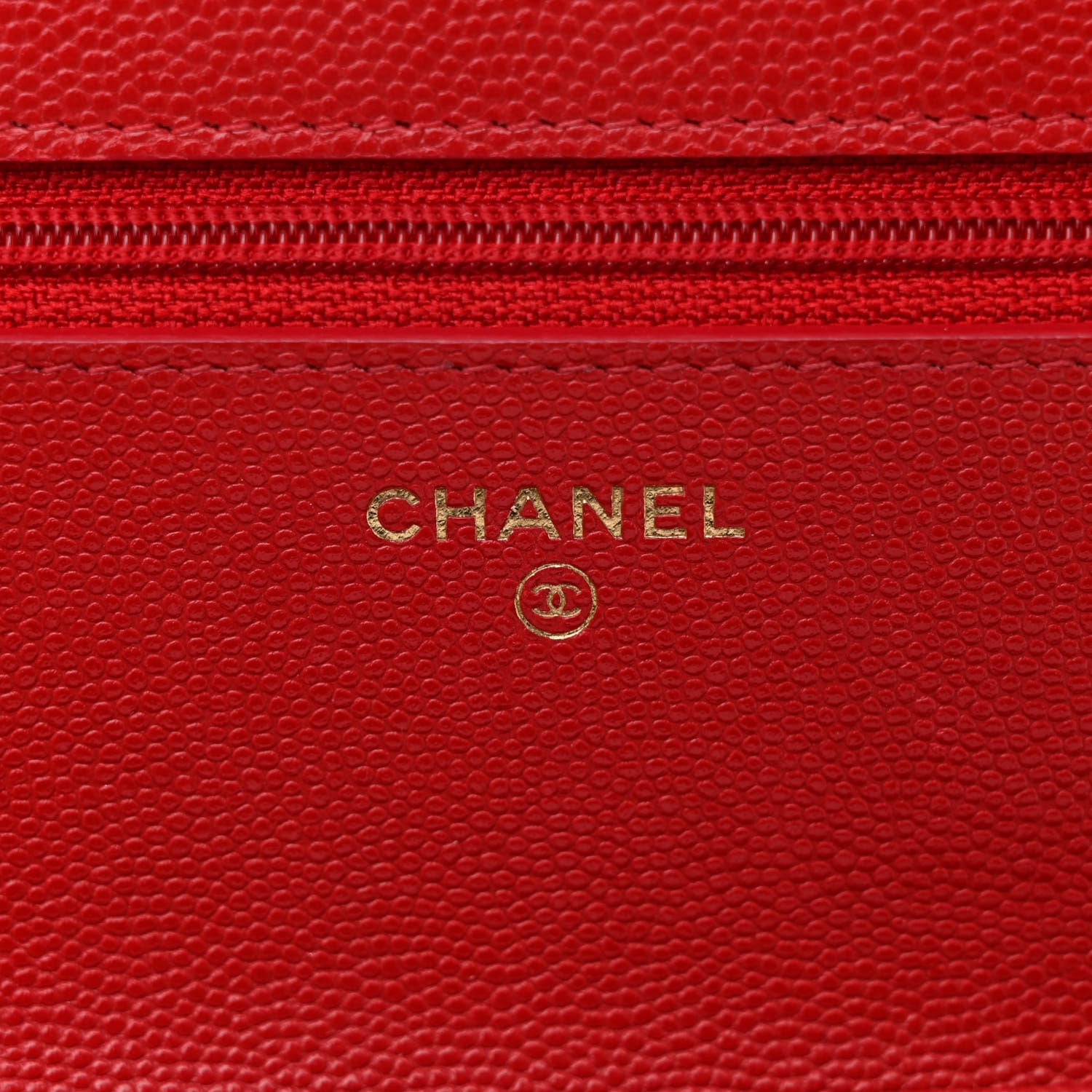 Chanel Caviar Quilted Wallet on Chain WOC Dark Red 6 of 12