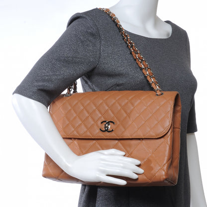 Chanel Leather Quilted In the Business Flap Dark Beige 2 of 7