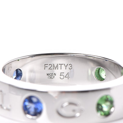 Bulgari 18K White Gold Sapphire Tsavorite Roman Sorbets Ring 54 6.75 5 of 7