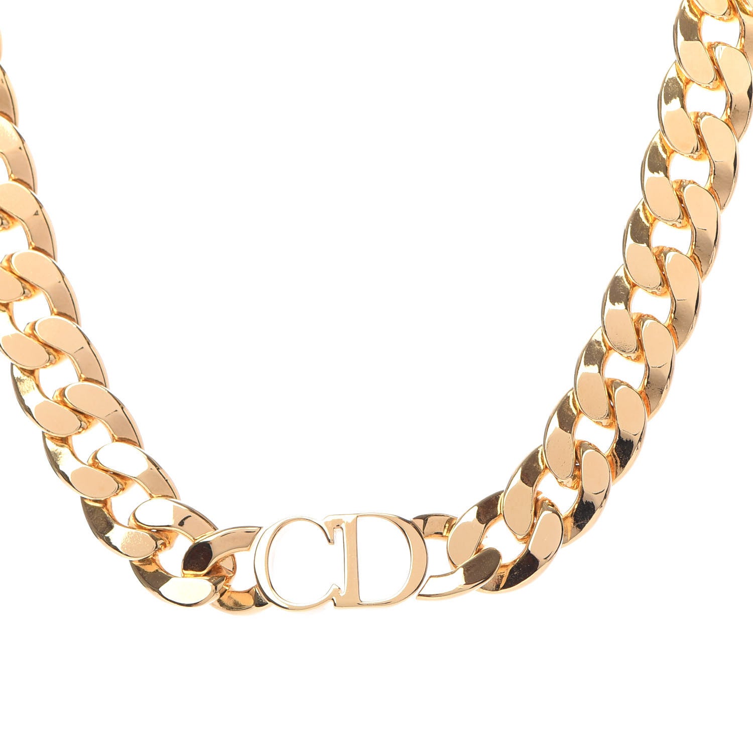 Christian Dior Metal CD Choker Necklace Gold 4 of 6
