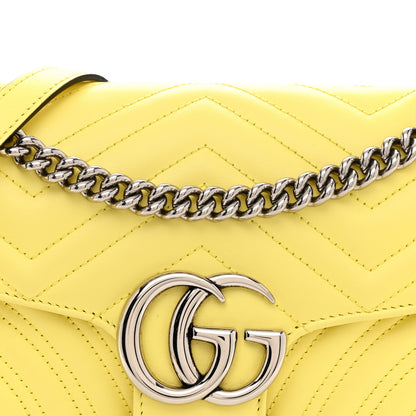 Gucci Calfskin Matelasse Small GG Marmont Shoulder Bag Banana 8 of 10
