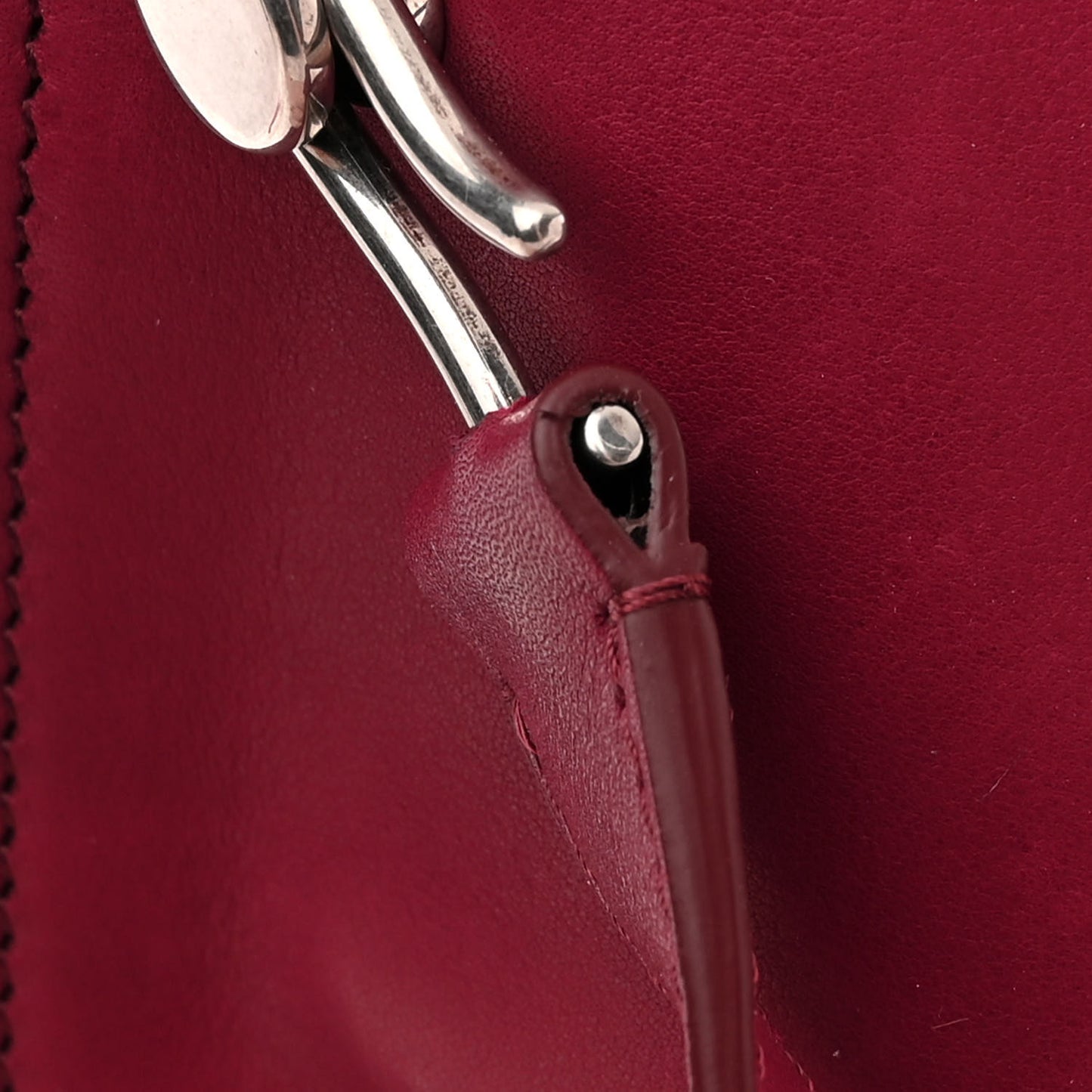 Polished Saddle Calfskin Alexia Bag Amaranto